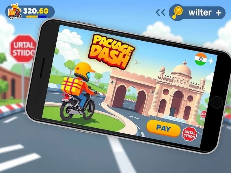 Package Dash Deluxe gameplay screenshot showing delivery in progress